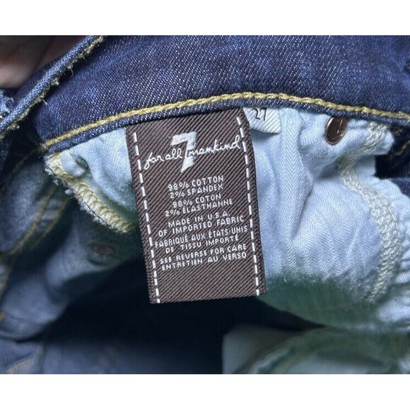 7 For All Mankind Women’s Skinny Jeans Denim Dark Wash Size 27 X 28.5 - Picture 7 of 7